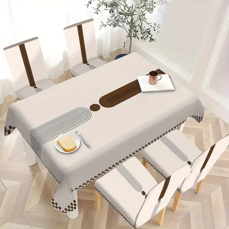 Minimal Çizgili Masa & Sandalye Örtüsü Seti · Görsel 1