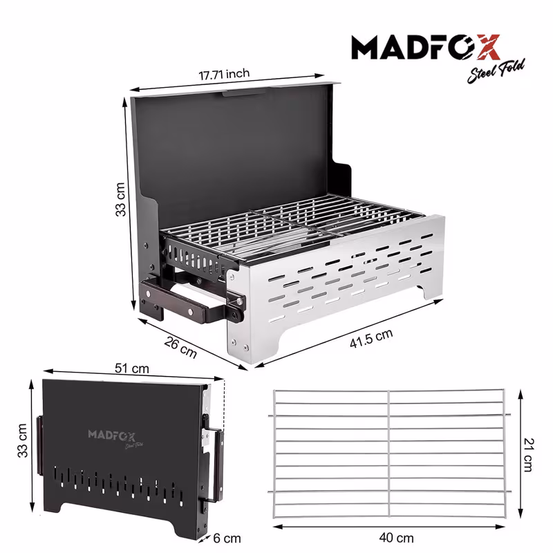 Madfox SteelFold Katlanabilir Çelik Mangal · Görsel 2
