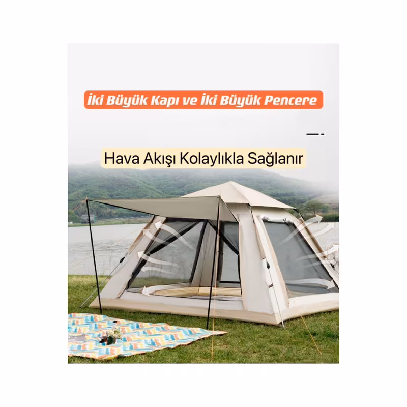 Nurcamp 4 Kişilik Çift Katmanlı Otomatik Kamp Çadırı · Görsel 2